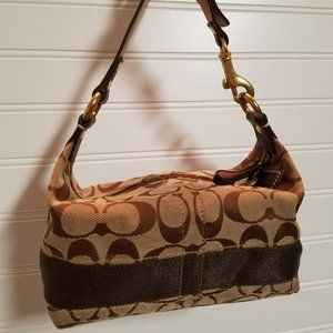 Coach Small Hobo Bag Purse with Brown Stripe